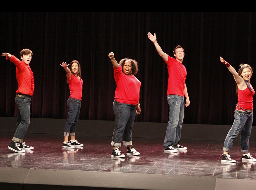 Chris Colfer, Lea Michele, Amber Riley, Cory Monteith, Jenna Ushkowitz, Glee